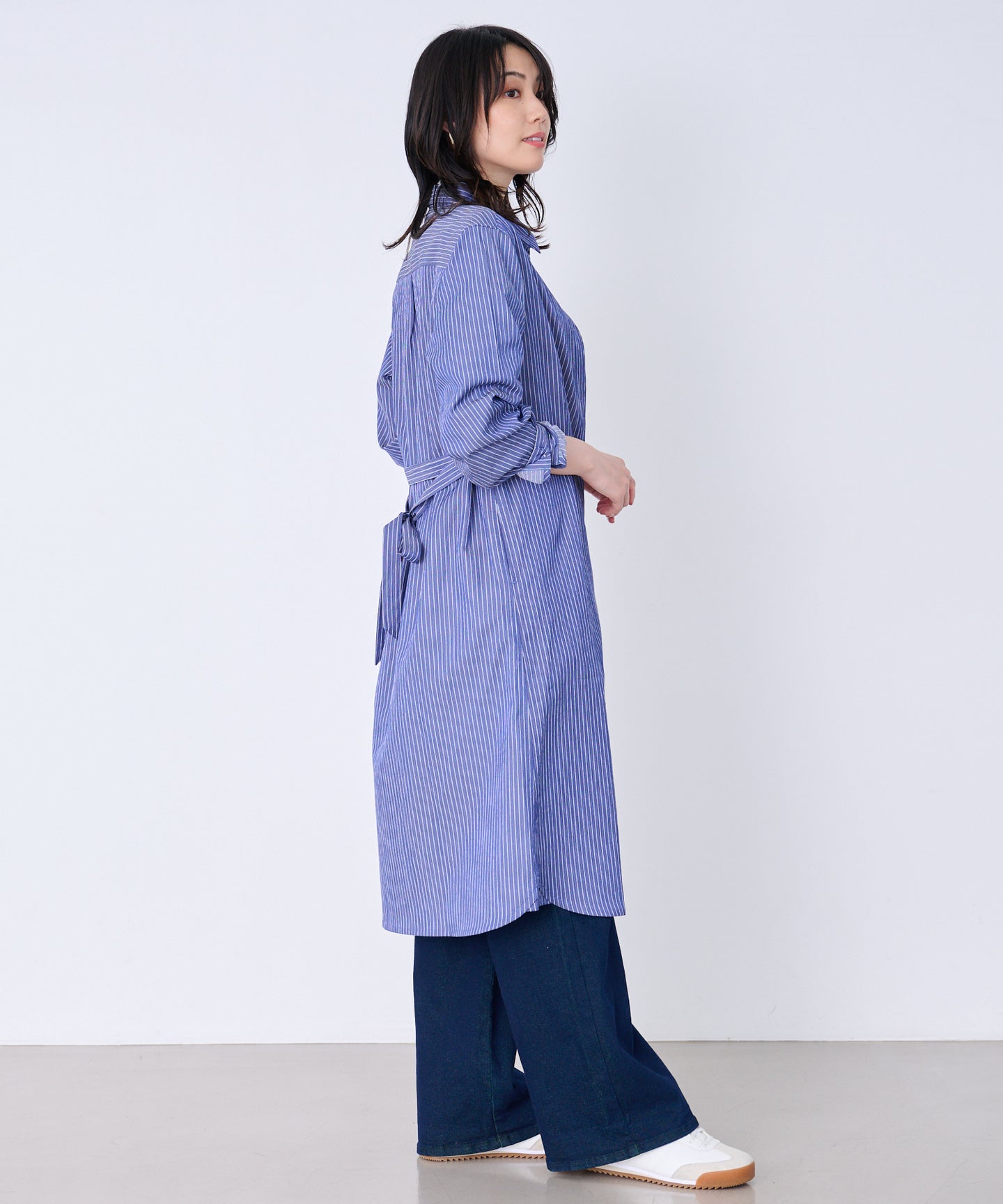 Arnold Palmer イージーケア ストライプ シャツワンピース